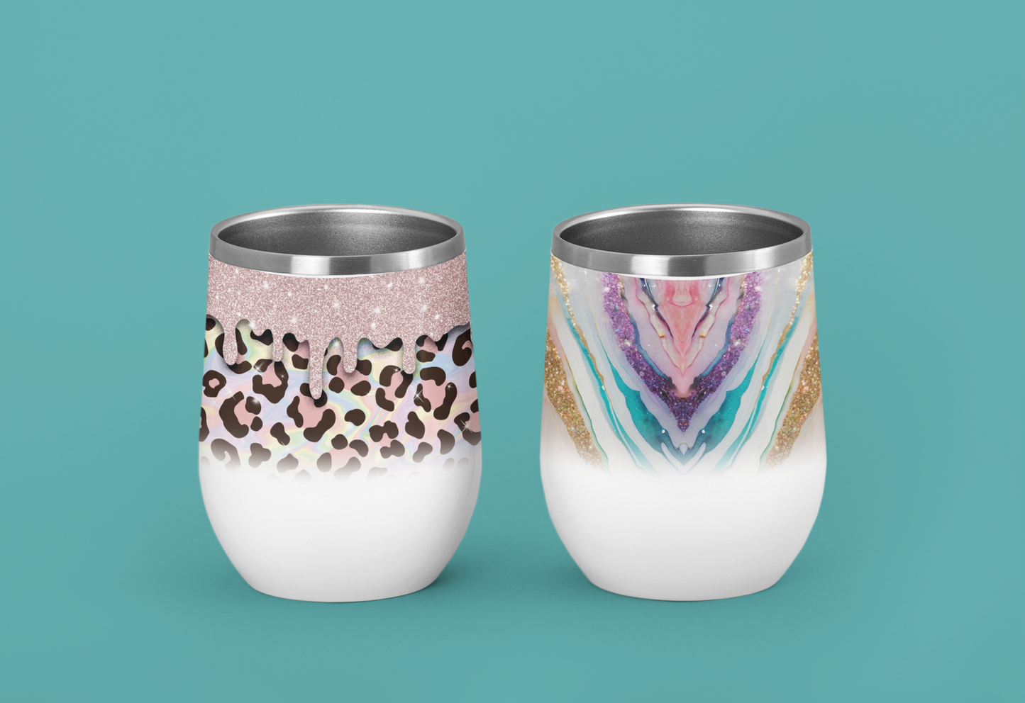 Different Print Wine Tumblers