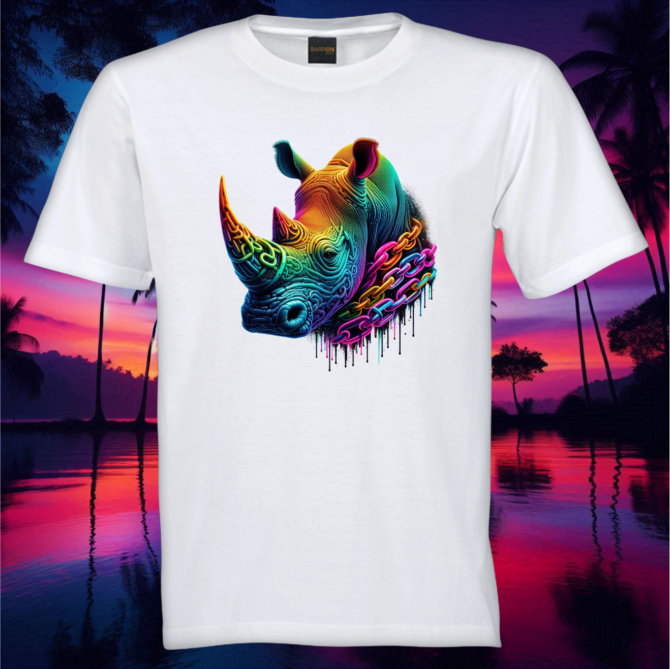 Rhino in Colorful Chains