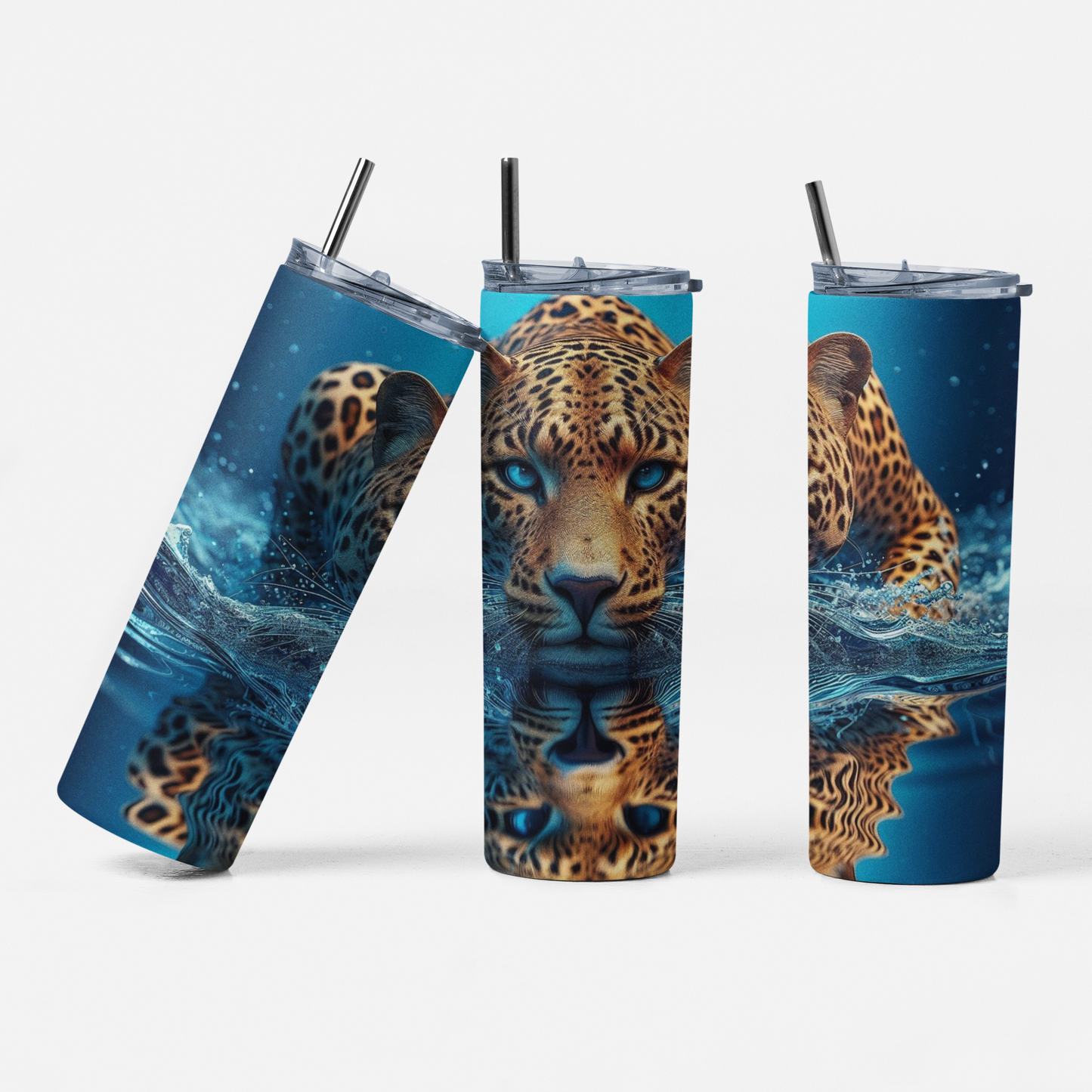 Leopard Crawling In Water