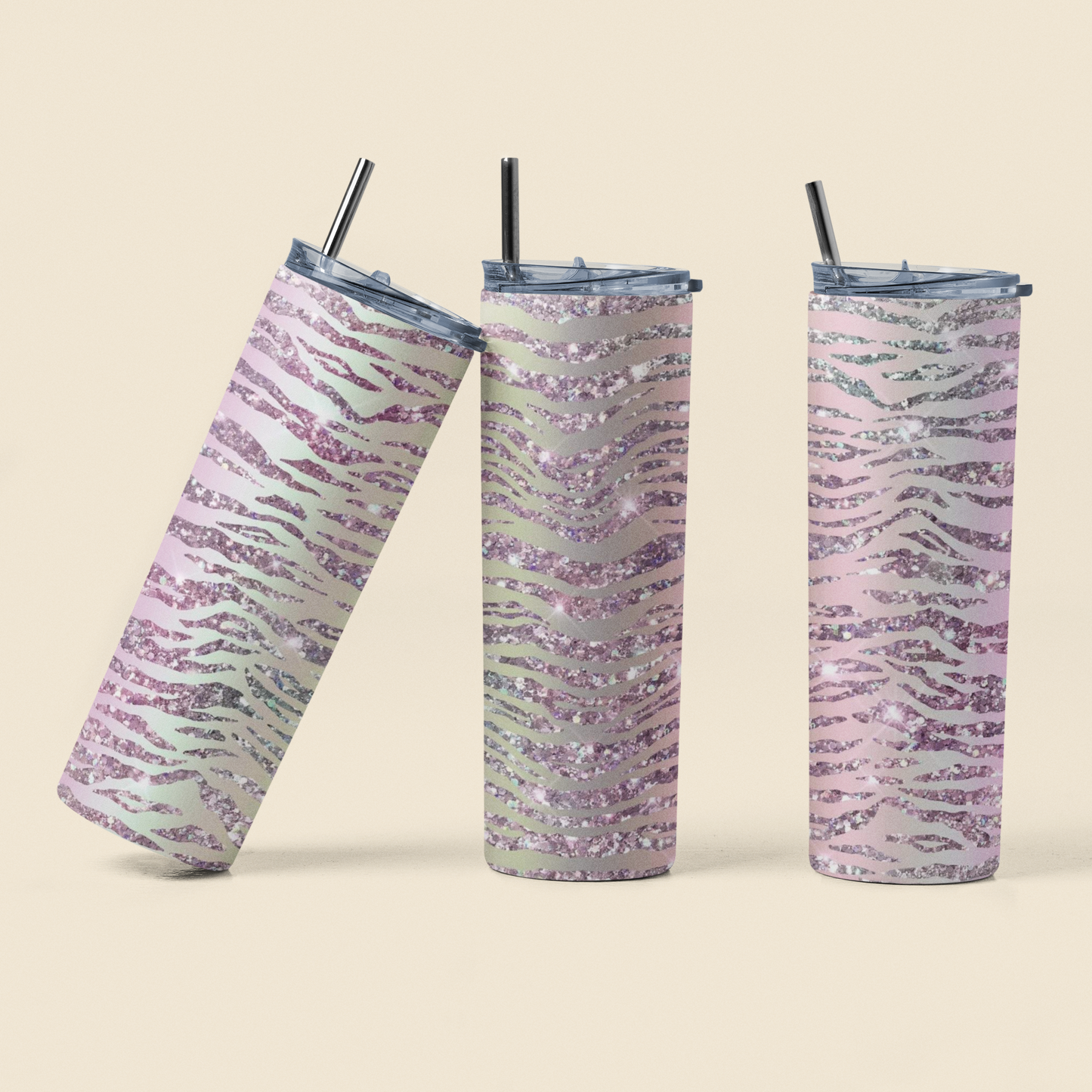 Glitter Zebra Stripes