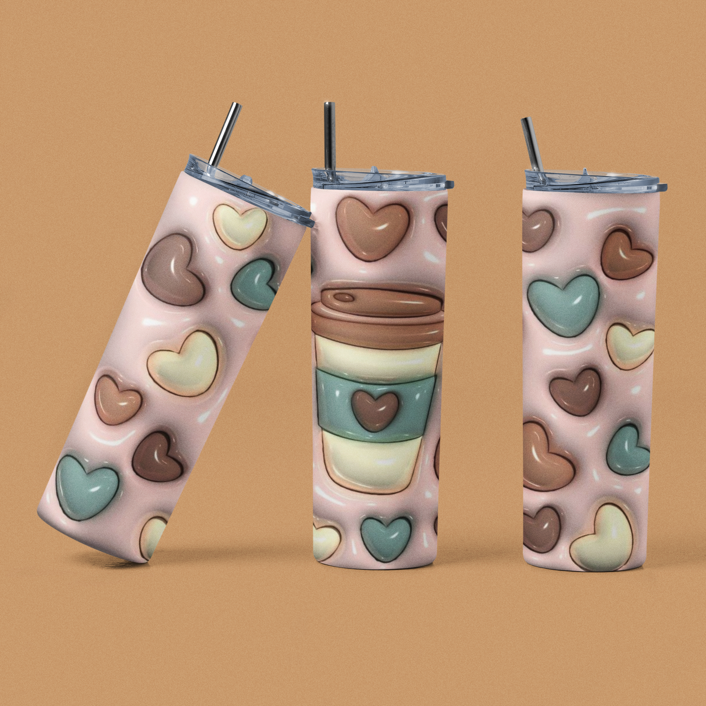Inflatable Coffee Cup and Hearts