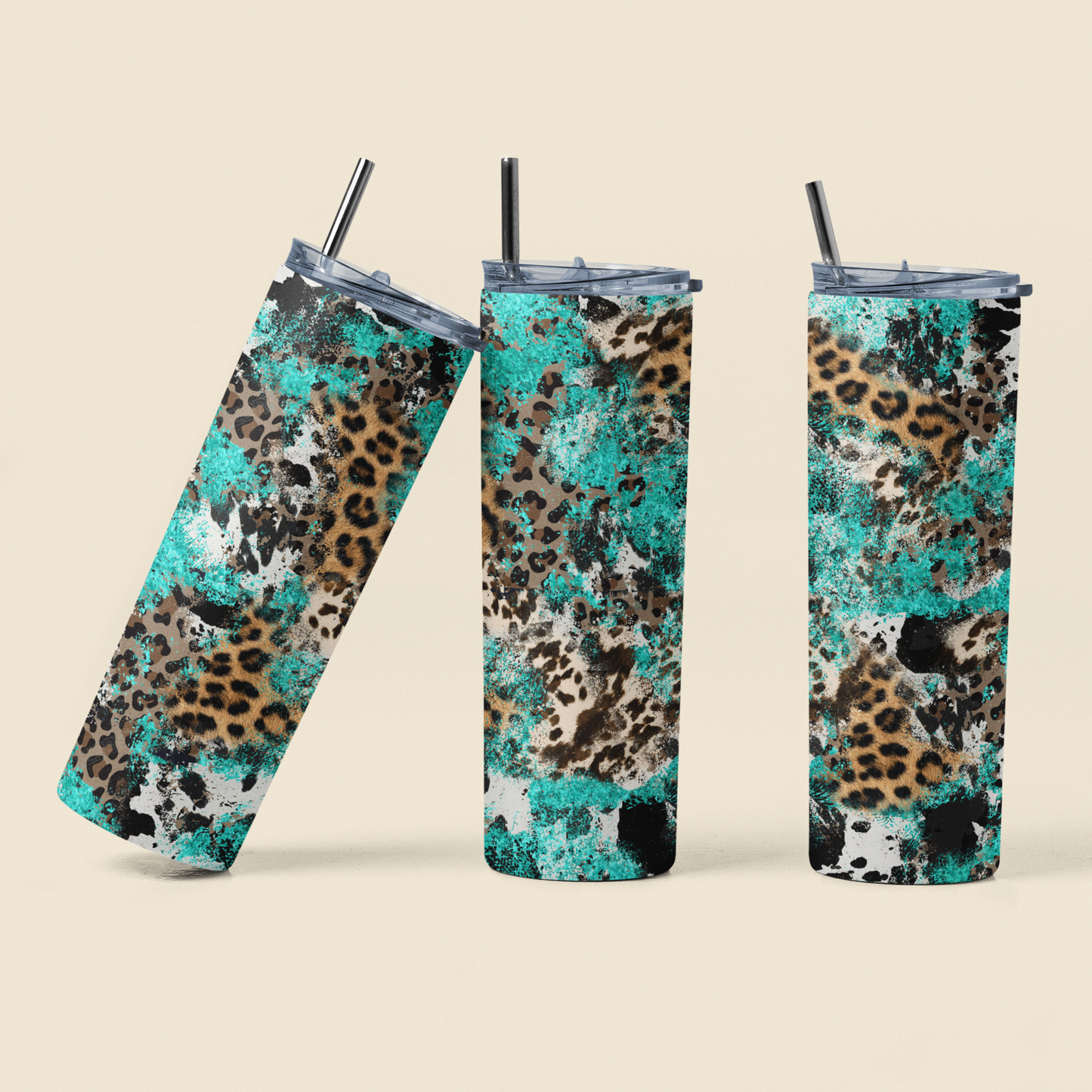 Turquoise Leopard Print