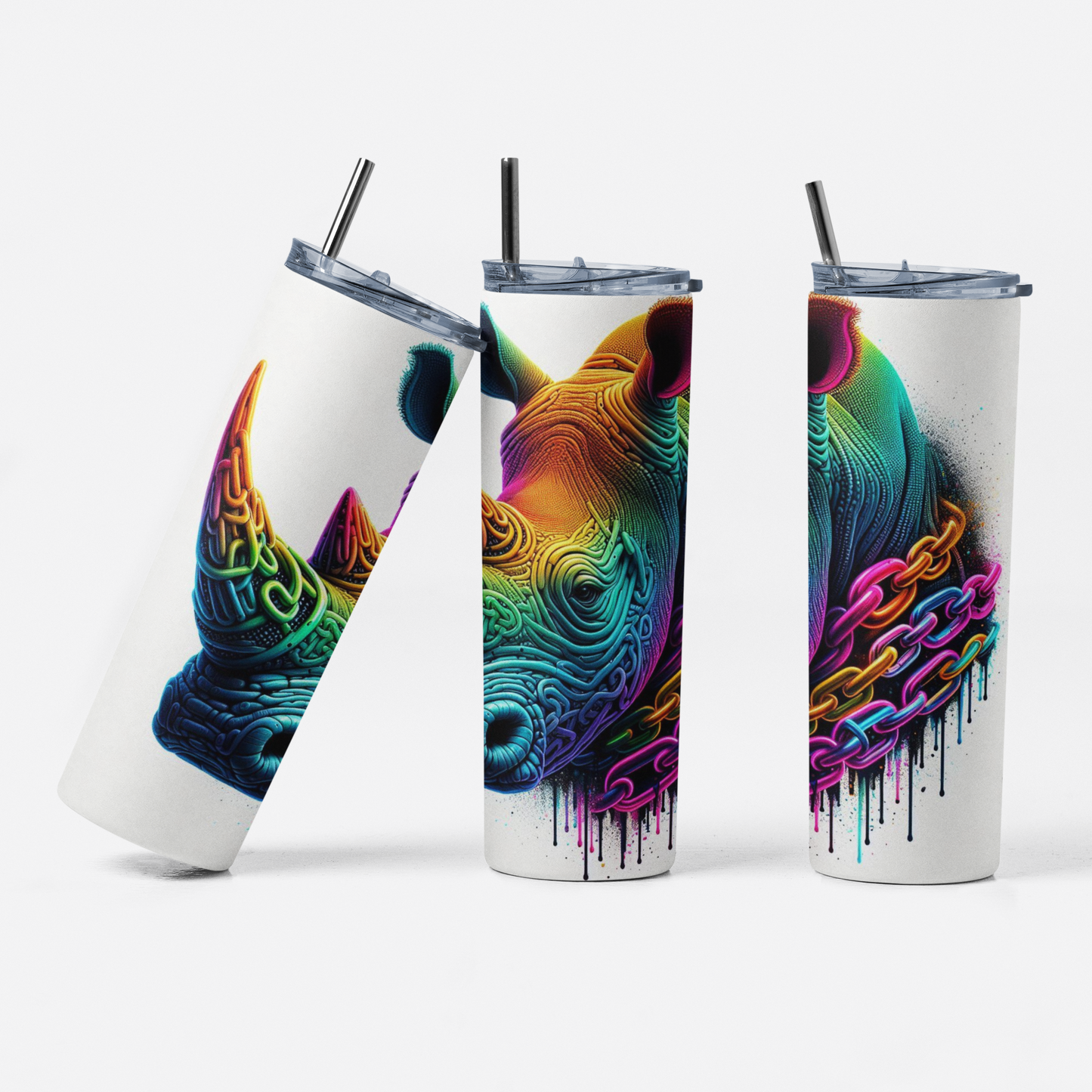 Rhino Head With Chains